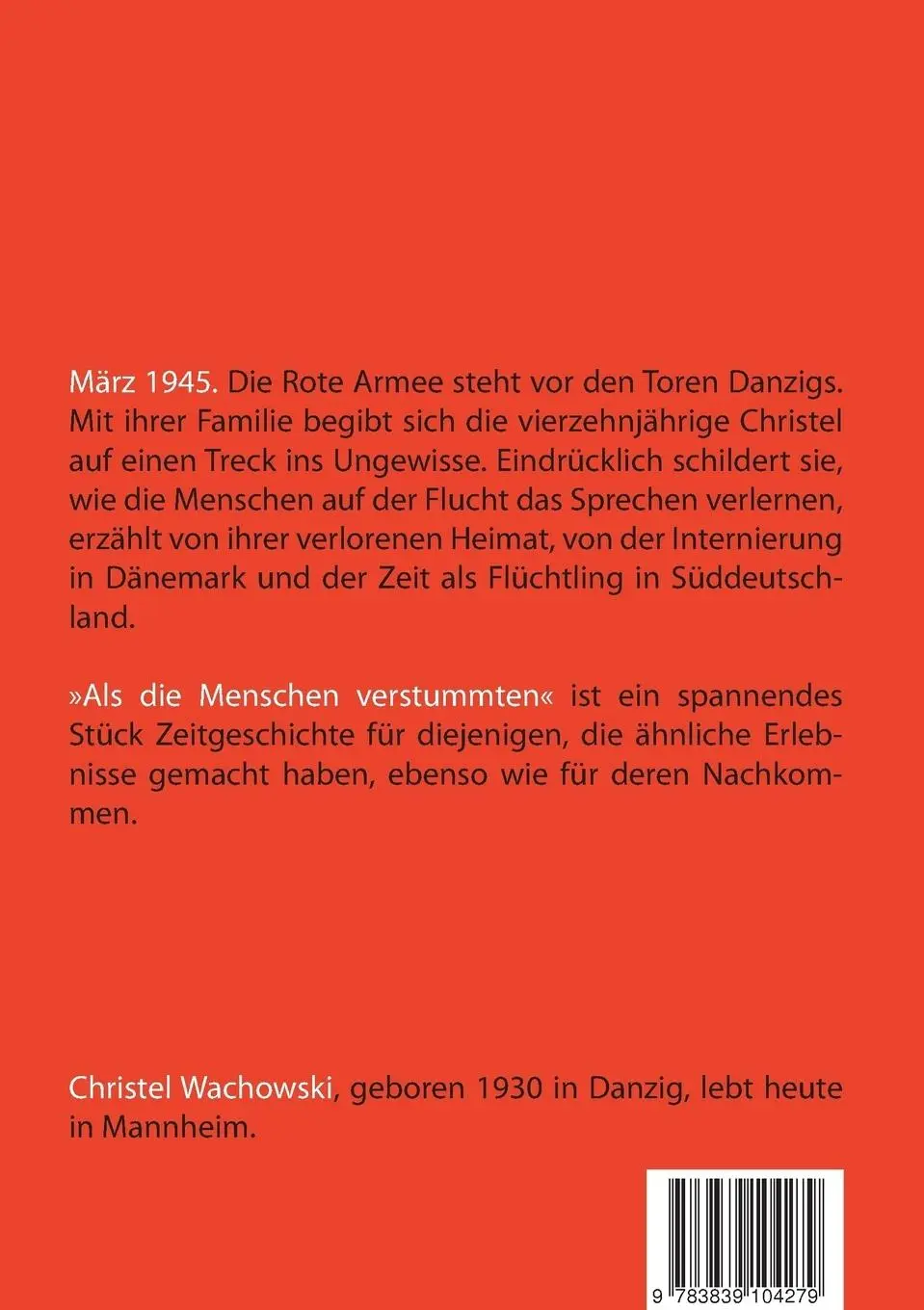 Rückseite: 9783839104279 | Als die Menschen verstummten. | Christel Wachowski | Taschenbuch