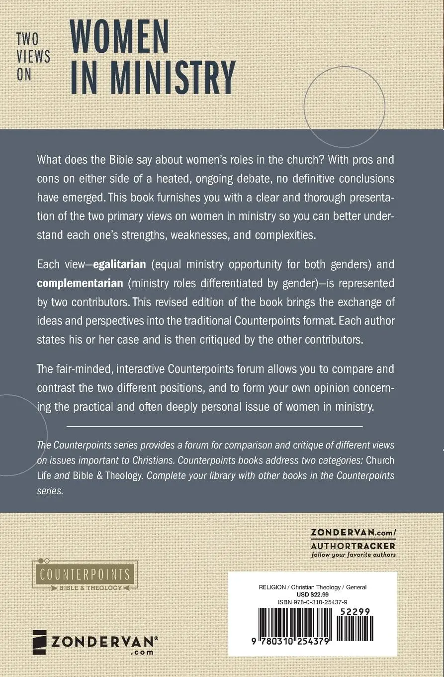 Rückseite: 9780310254379 | Two Views on Women in Ministry | James R. Beck (u. a.) | Taschenbuch
