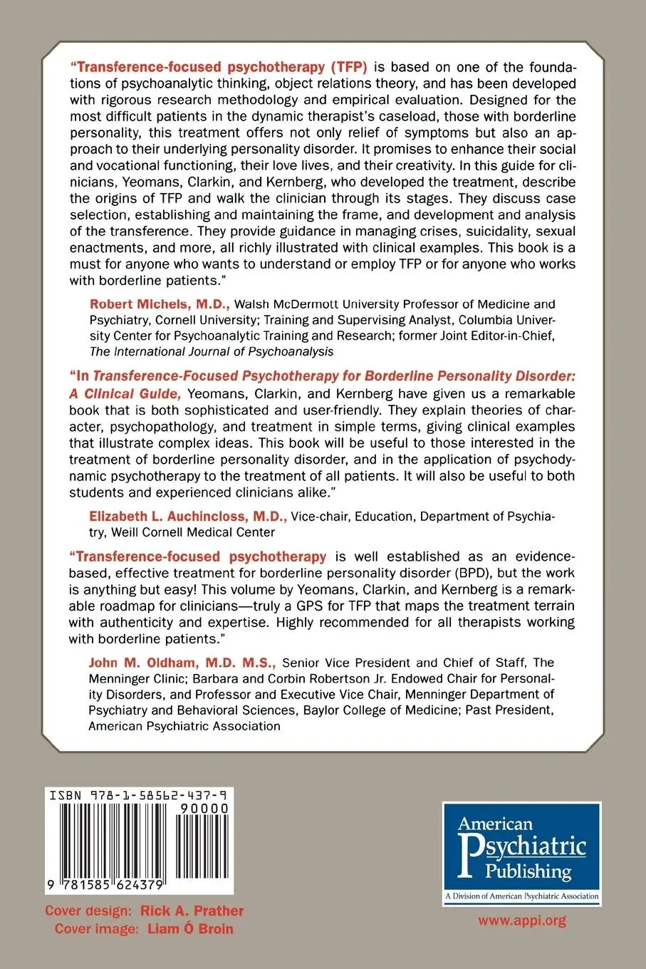Rückseite: 9781585624379 | Transference-Focused Psychotherapy for Borderline Personality Disorder