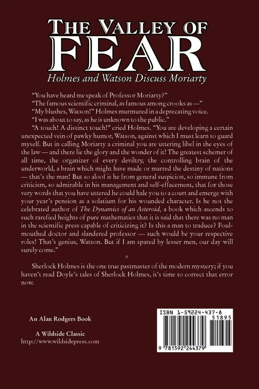 Rückseite: 9781592244379 | The Valley of Fear by Arthur Conan Doyle, Fiction, Mystery &amp; Detective