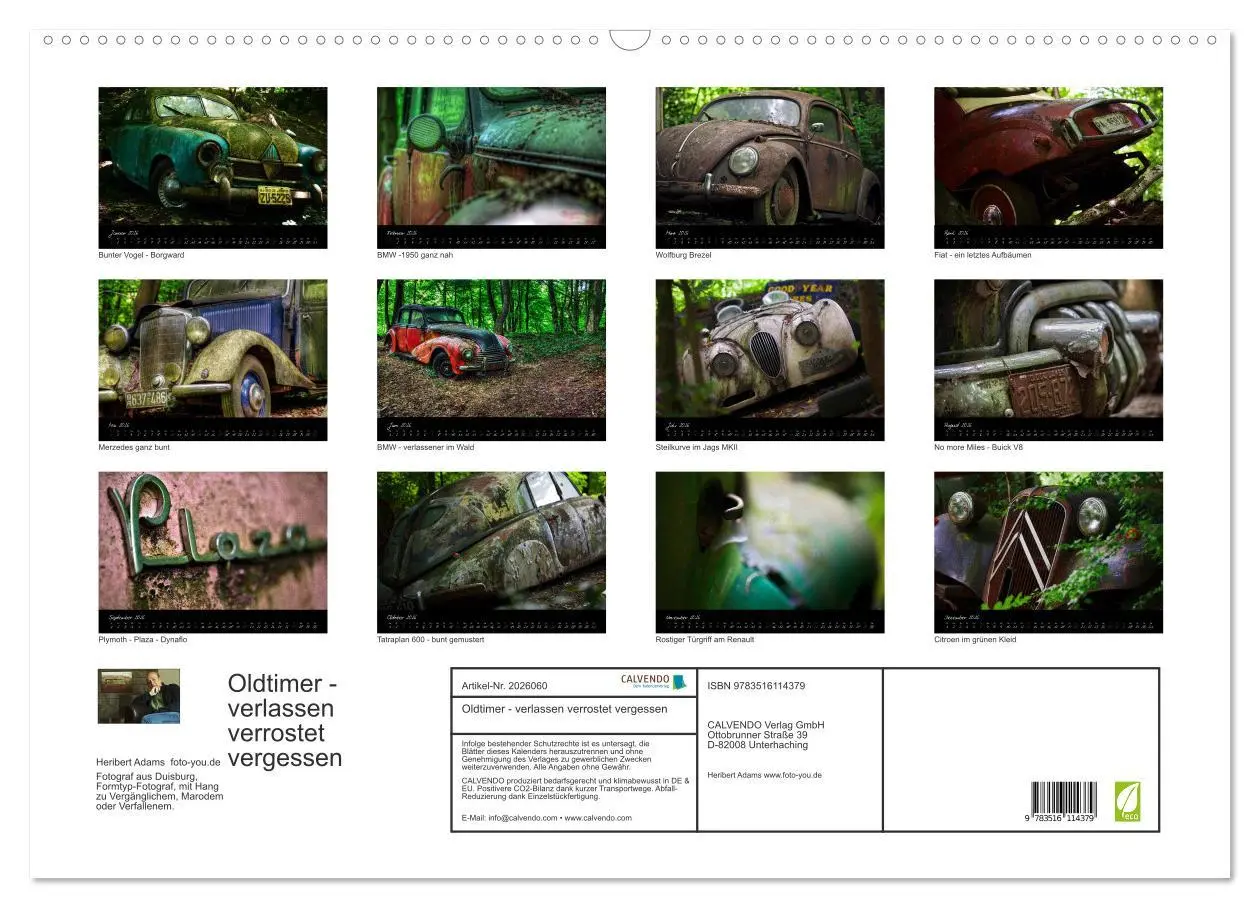 Bild: 9783516114379 | Oldtimer - verlassen verrostet vergessen (Wandkalender 2026 DIN A2...
