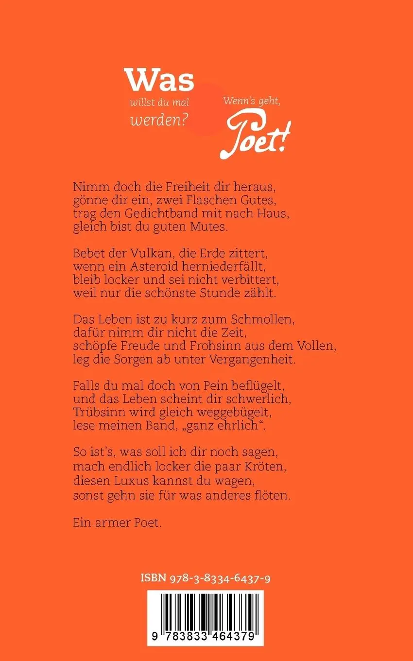 Rückseite: 9783833464379 | Was willst du mal werden? | Wenn's geht, Poet! | Wolfgang Luttermann