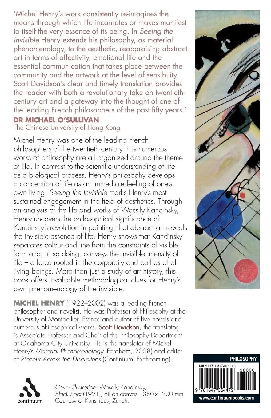 Rückseite: 9781847064479 | Seeing the Invisible | On Kandinsky | Michel Henry | Taschenbuch