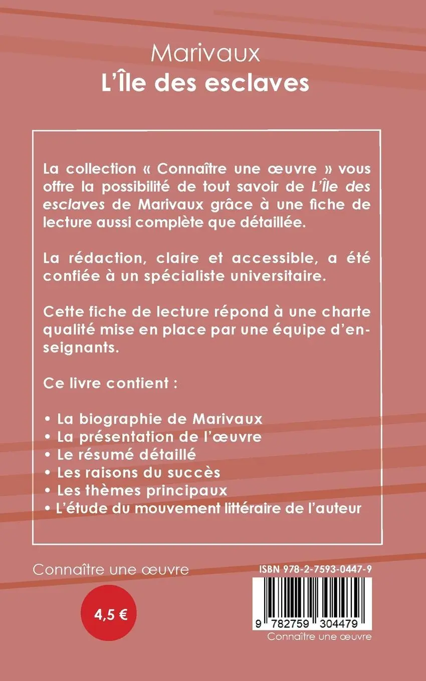 Rückseite: 9782759304479 | Fiche de lecture L'Île des esclaves de Marivaux (Analyse littéraire...