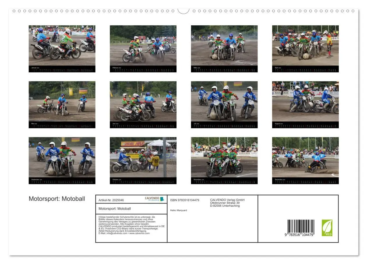 Bild: 9783516104479 | Motorsport: Motoball (hochwertiger Premium Wandkalender 2026 DIN A2...