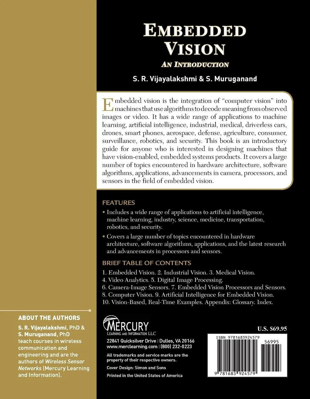 Rückseite: 9781683924579 | Embedded Vision | An Introduction | S. Muruganand (u. a.) | Buch