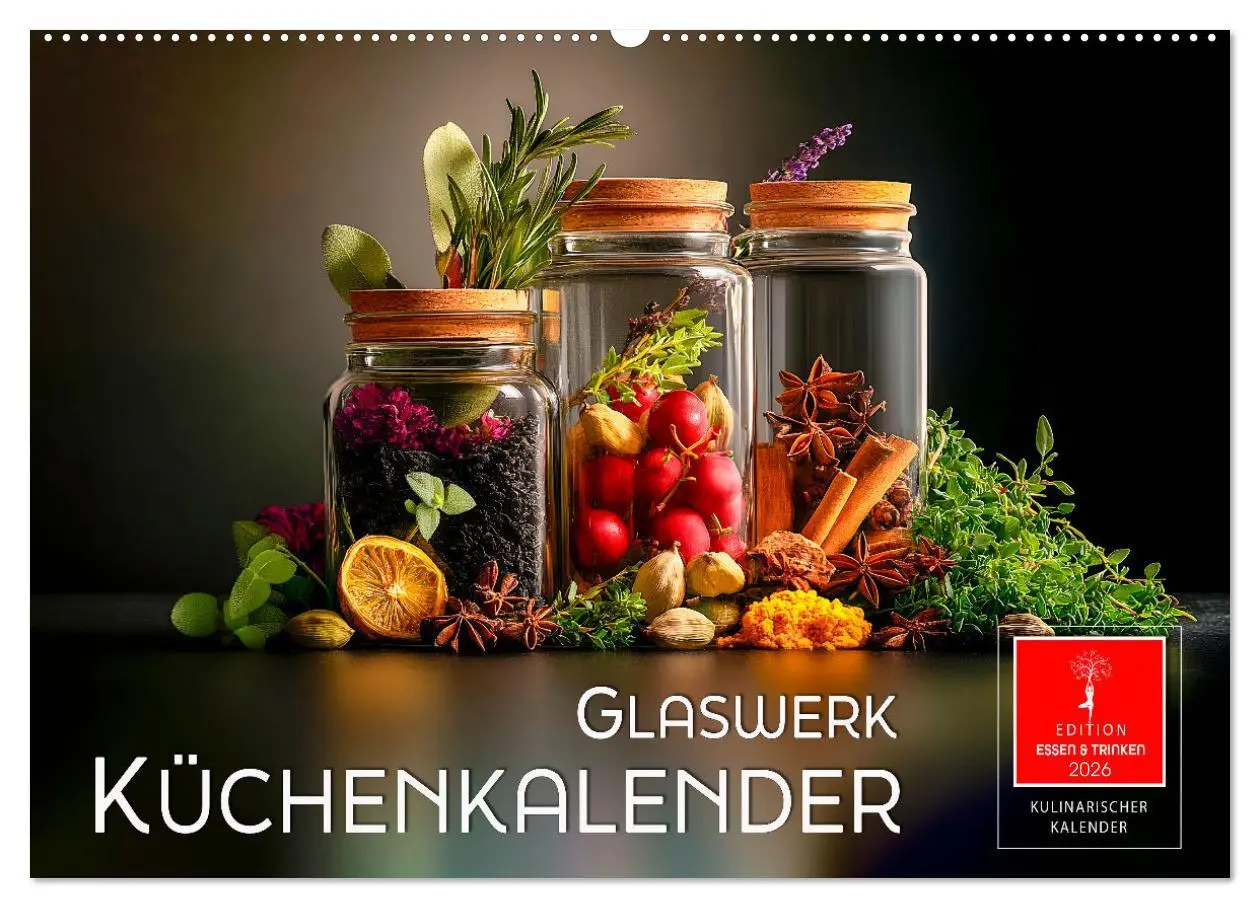 Cover: 9783457314579 | Küchenkalender Glaswerk (Wandkalender 2026 DIN A2 quer), CALVENDO...