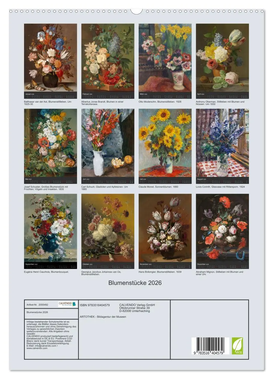 Bild: 9783516404579 | Blumenstücke 2026 (hochwertiger Premium Wandkalender 2026 DIN A2...