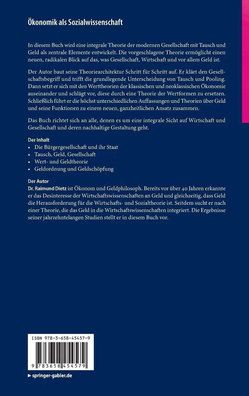 Rückseite: 9783658454579 | Ökonomik als Sozialwissenschaft | Die Bürgergesellschaft und ihr Geld