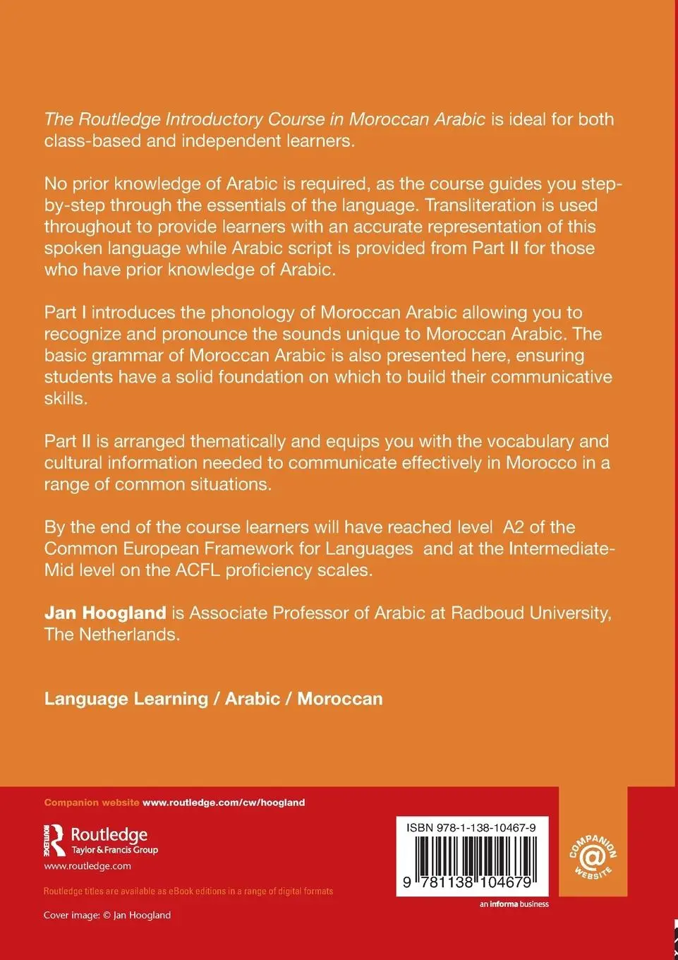 Rückseite: 9781138104679 | The Routledge Introductory Course in Moroccan Arabic | Jan Hoogland