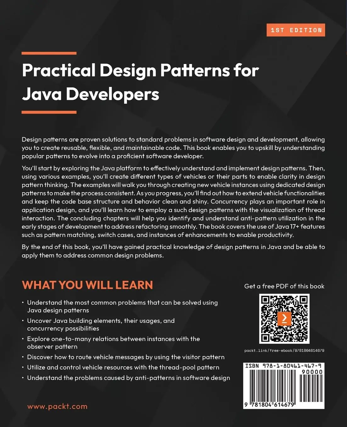 Rückseite: 9781804614679 | Practical Design Patterns for Java Developers | Miroslav Wengner
