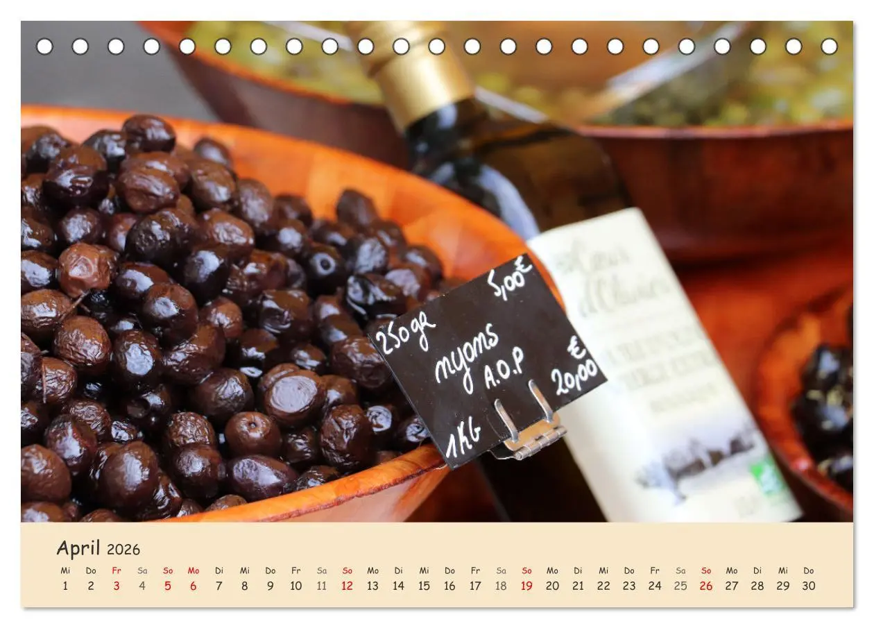 Bild: 9783457544679 | Markttag in Frankreich (Tischkalender 2026 DIN A5 quer), CALVENDO...