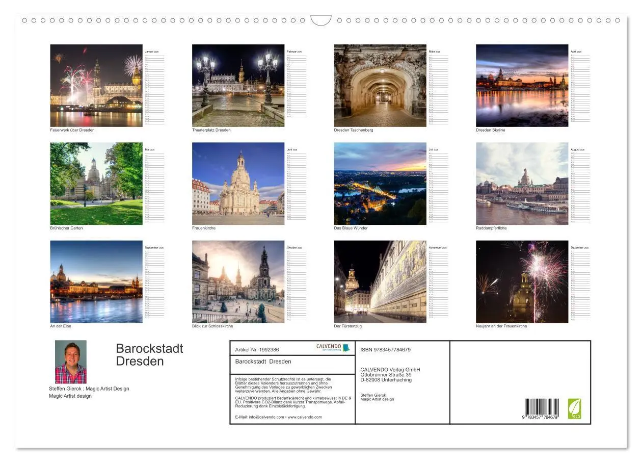Bild: 9783457784679 | Barockstadt Dresden (Wandkalender 2026 DIN A2 quer), CALVENDO...