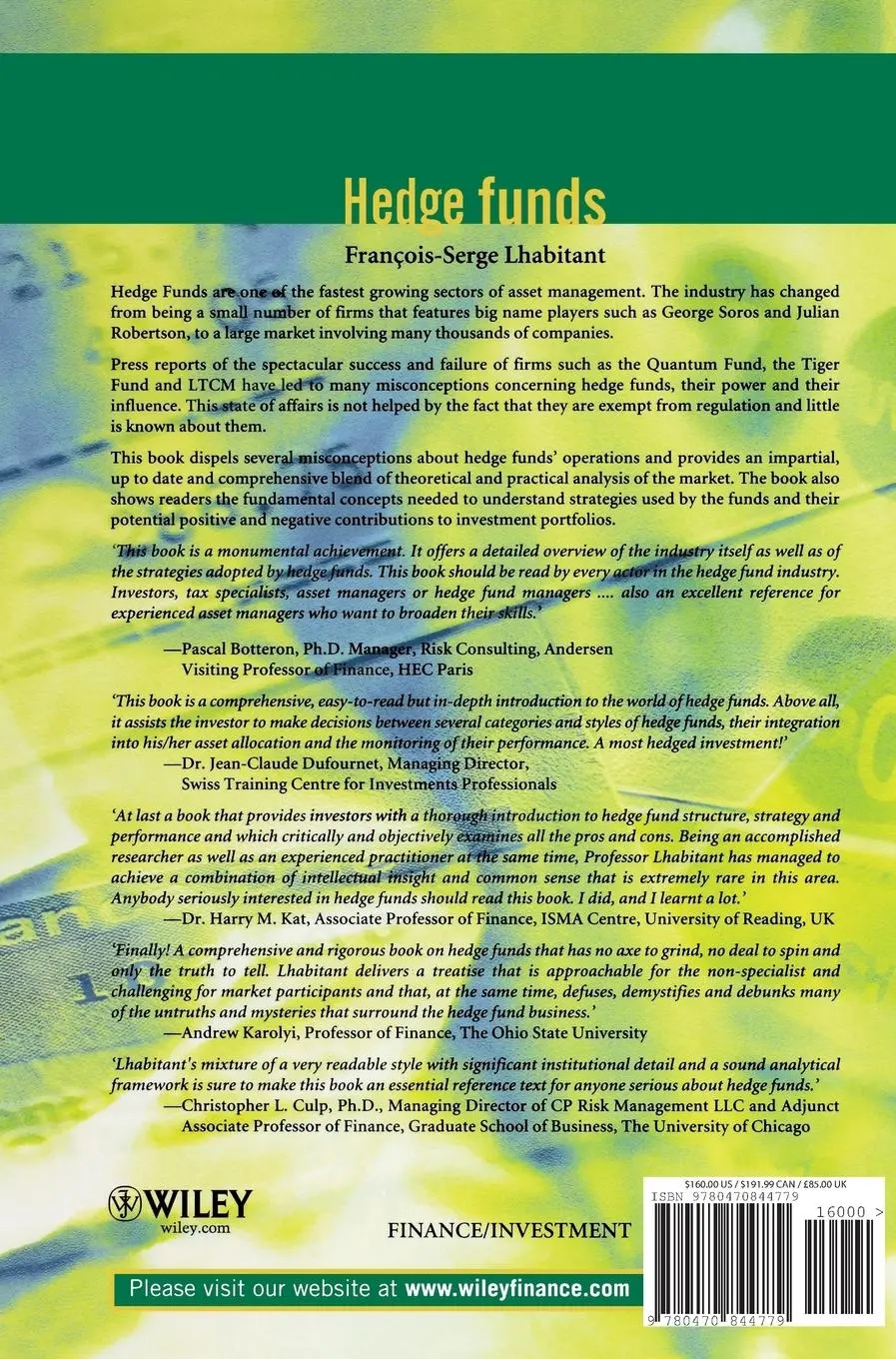Rückseite: 9780470844779 | Hedge Funds | Myths and Limits | François-Serge Lhabitant | Buch | XII