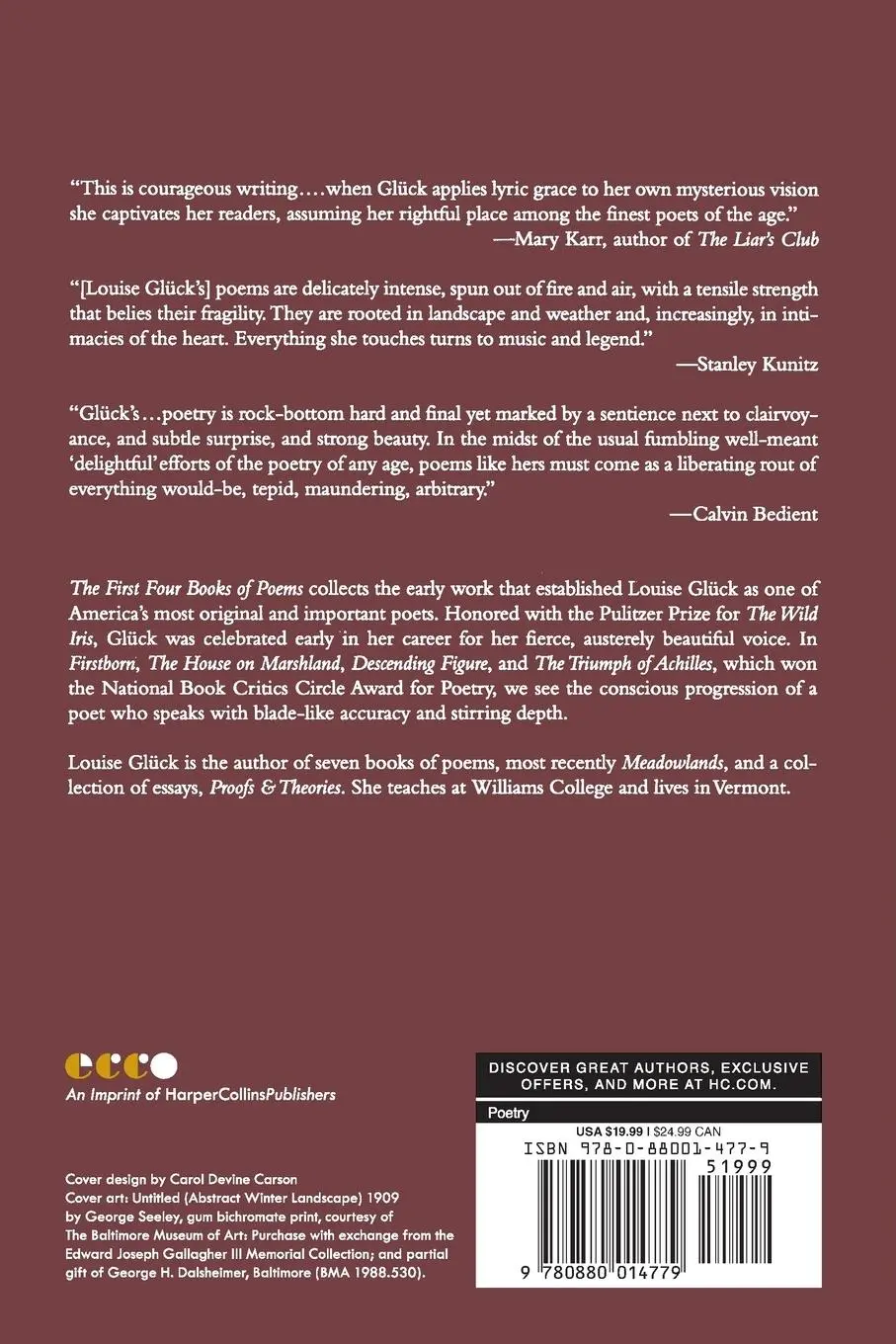Rückseite: 9780880014779 | First Four Books Of Poems | Louise Gluck | Taschenbuch | XVI | 2024