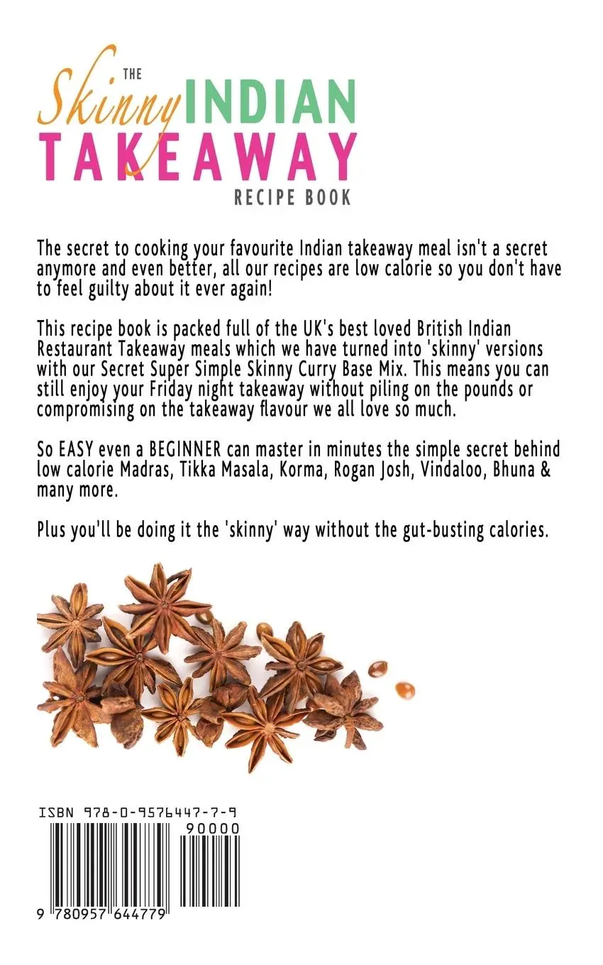 Rückseite: 9780957644779 | The Skinny Indian Takeaway Recipe Book | Cooknation | Taschenbuch