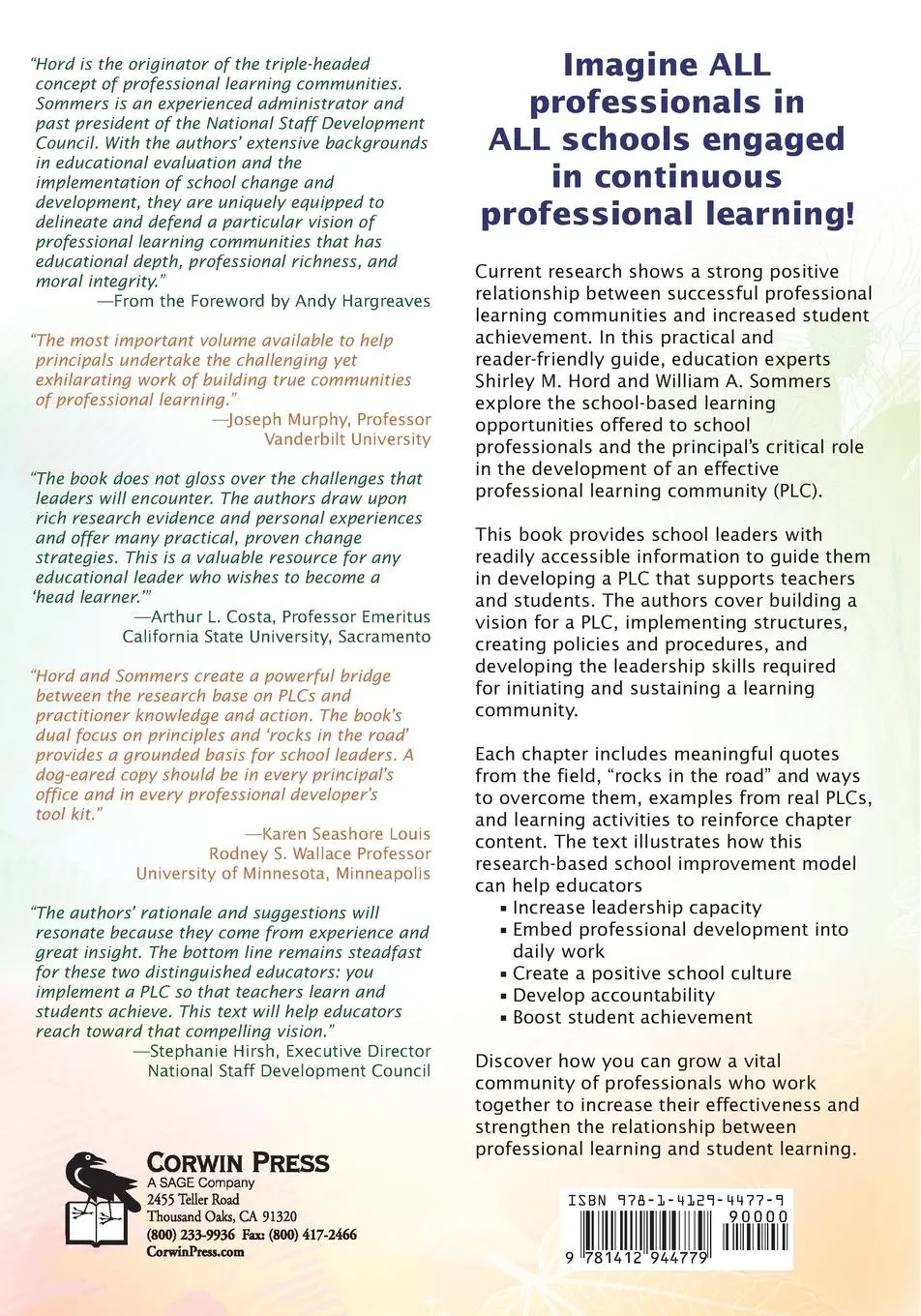 Rückseite: 9781412944779 | Leading Professional Learning Communities | Shirley M. Hord (u. a.)