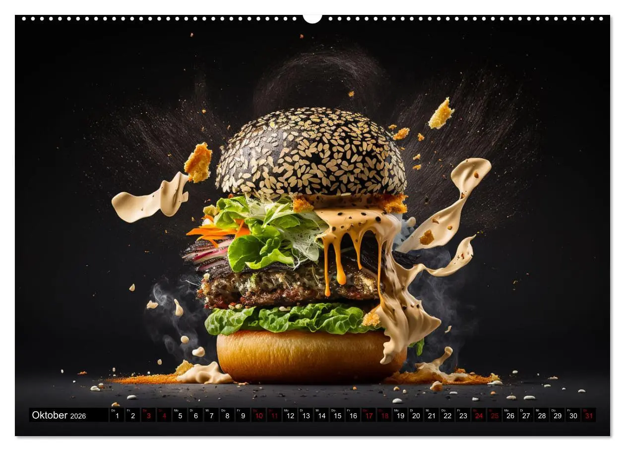Bild: 9783457534779 | Burgerfood (Wandkalender 2026 DIN A2 quer), CALVENDO Monatskalender