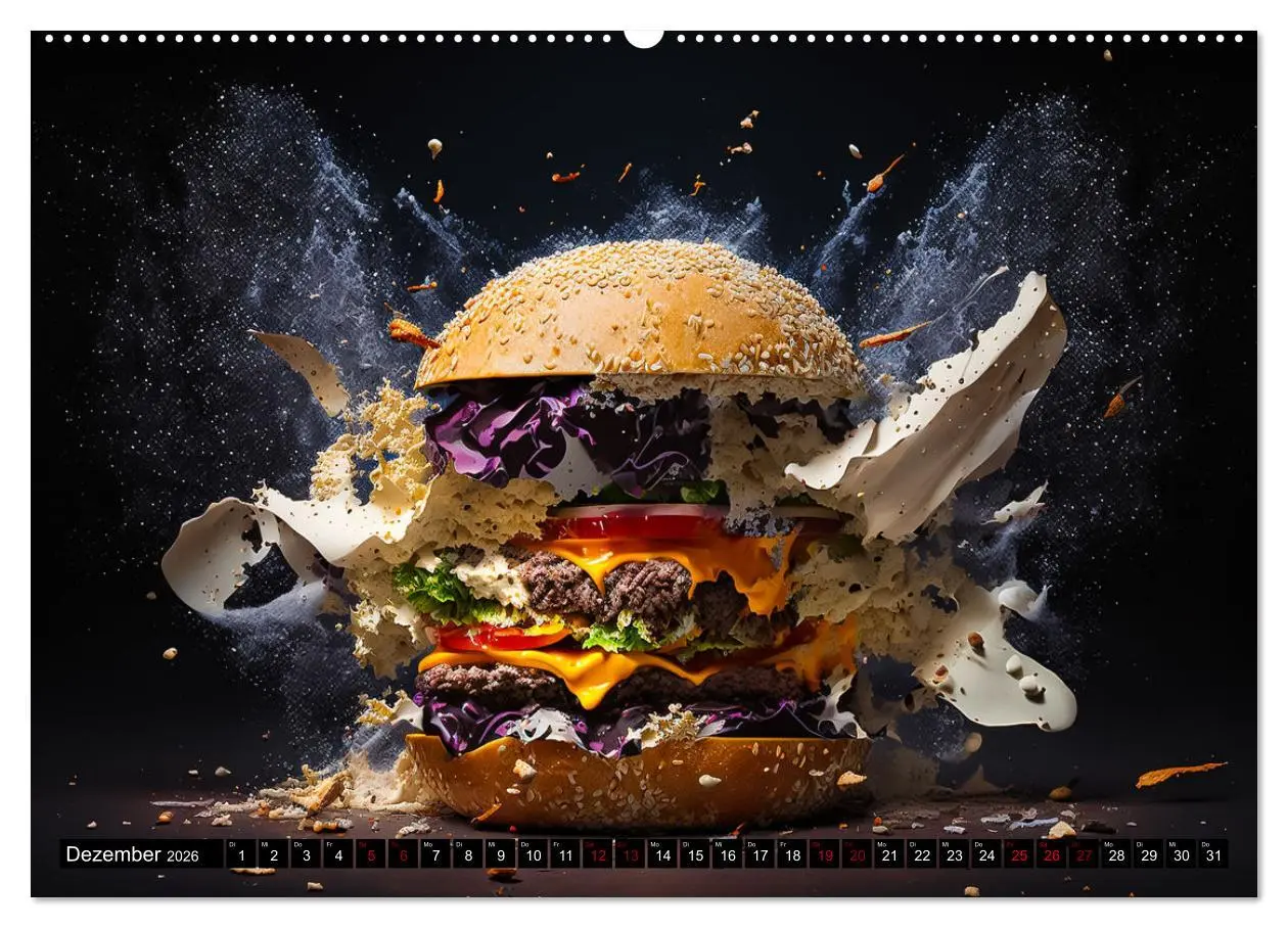 Bild: 9783457534779 | Burgerfood (Wandkalender 2026 DIN A2 quer), CALVENDO Monatskalender