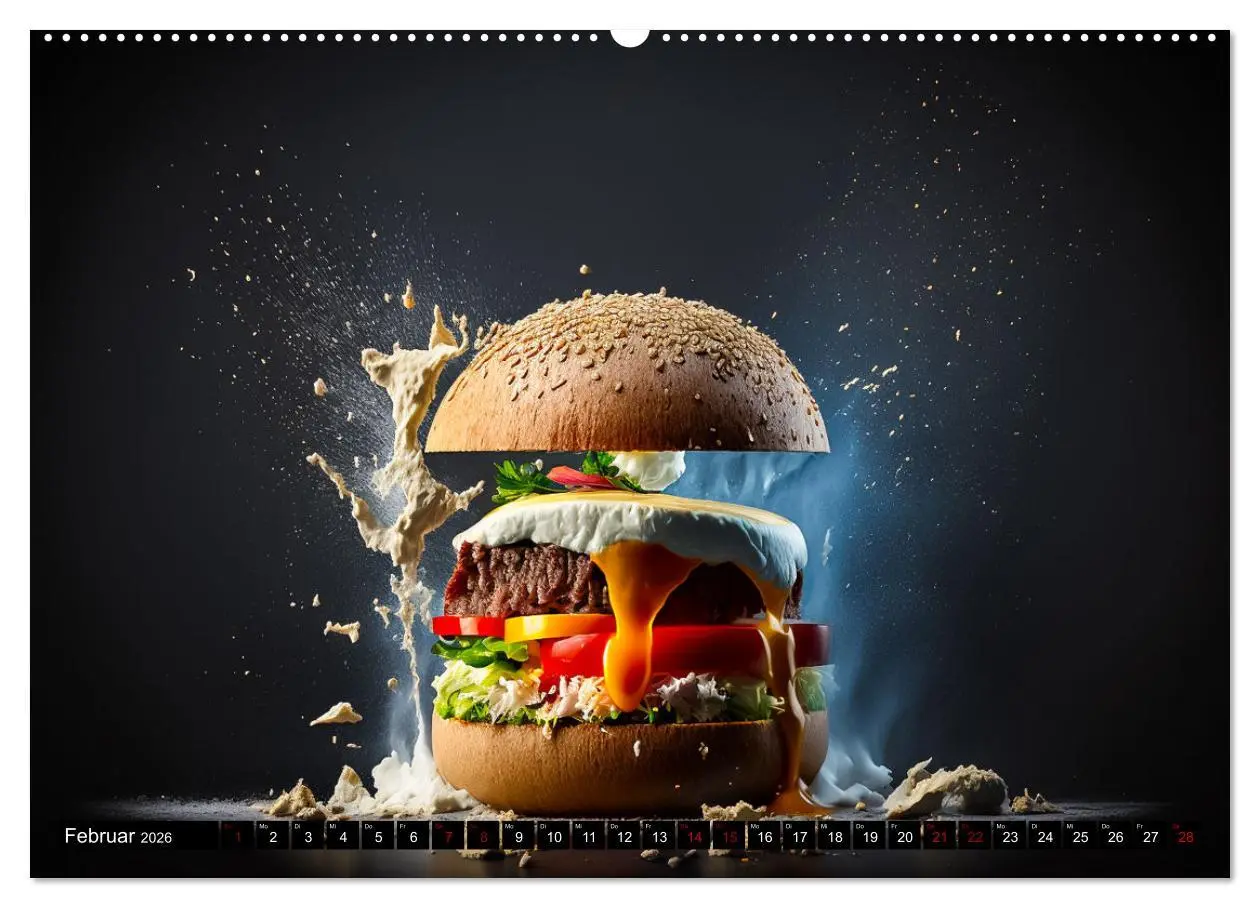 Bild: 9783457534779 | Burgerfood (Wandkalender 2026 DIN A2 quer), CALVENDO Monatskalender