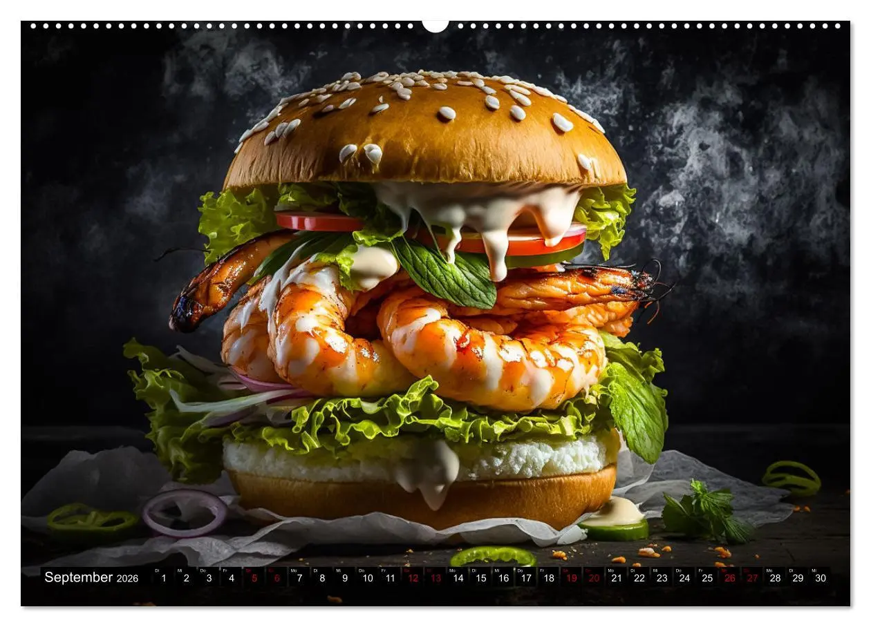 Bild: 9783457534779 | Burgerfood (Wandkalender 2026 DIN A2 quer), CALVENDO Monatskalender