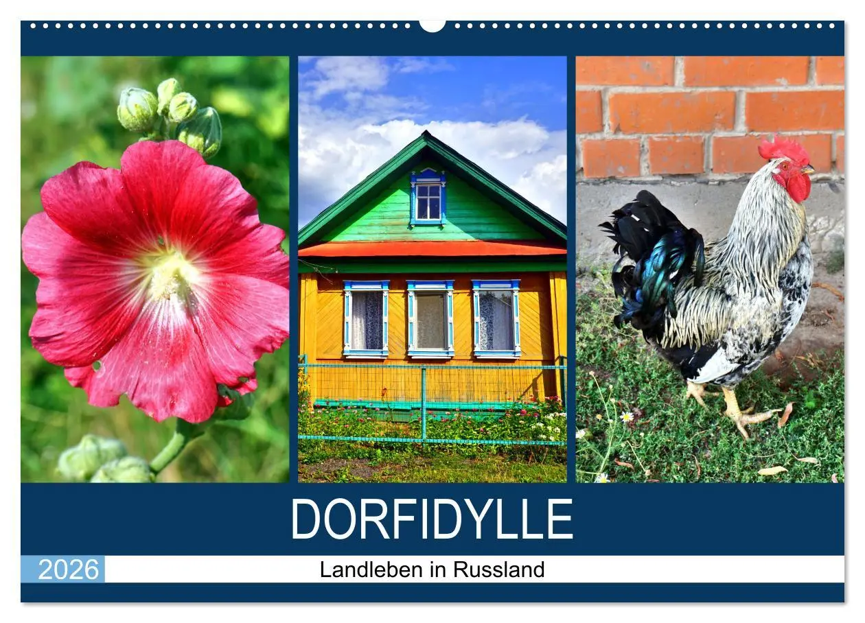 Cover: 9783457604779 | Dorfidylle - Landleben in Russland (Wandkalender 2026 DIN A2 quer),...
