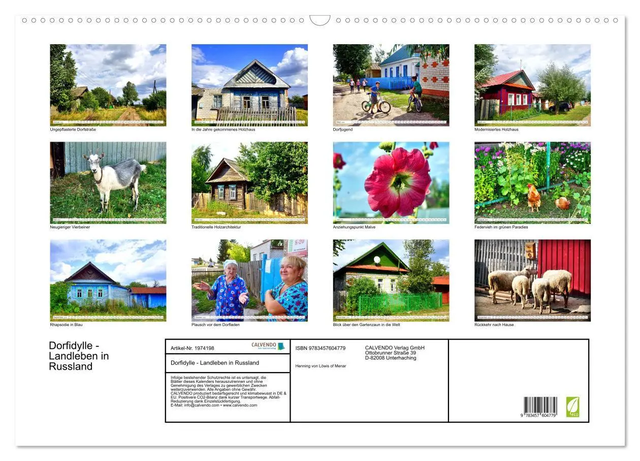 Bild: 9783457604779 | Dorfidylle - Landleben in Russland (Wandkalender 2026 DIN A2 quer),...