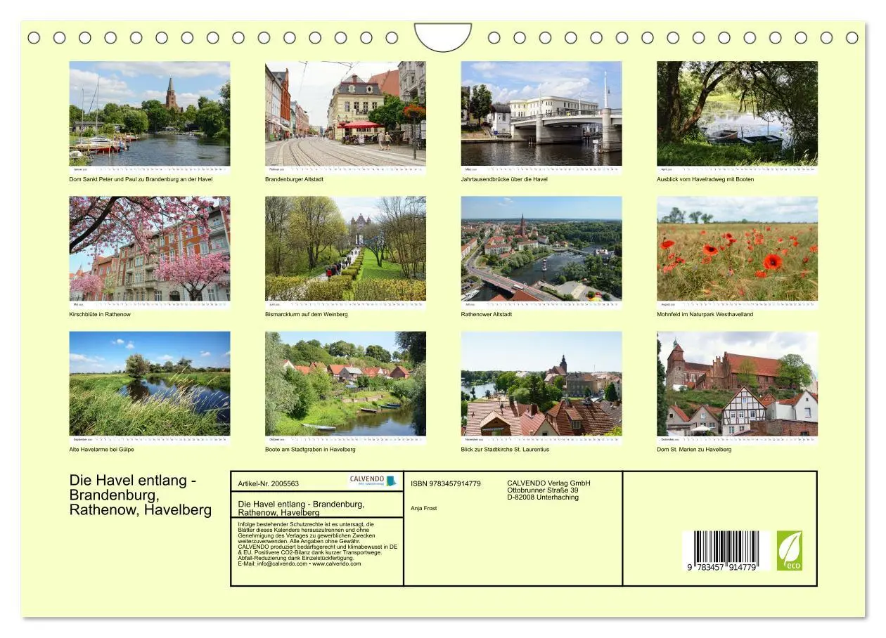 Bild: 9783457914779 | Die Havel entlang - Brandenburg, Rathenow, Havelberg (Wandkalender...