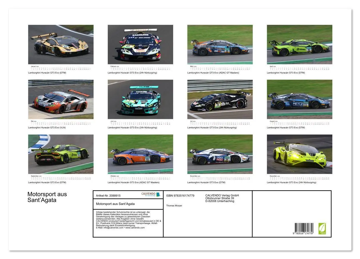 Bild: 9783516174779 | Motorsport aus Sant'Agata (Wandkalender 2026 DIN A2 quer), CALVENDO...