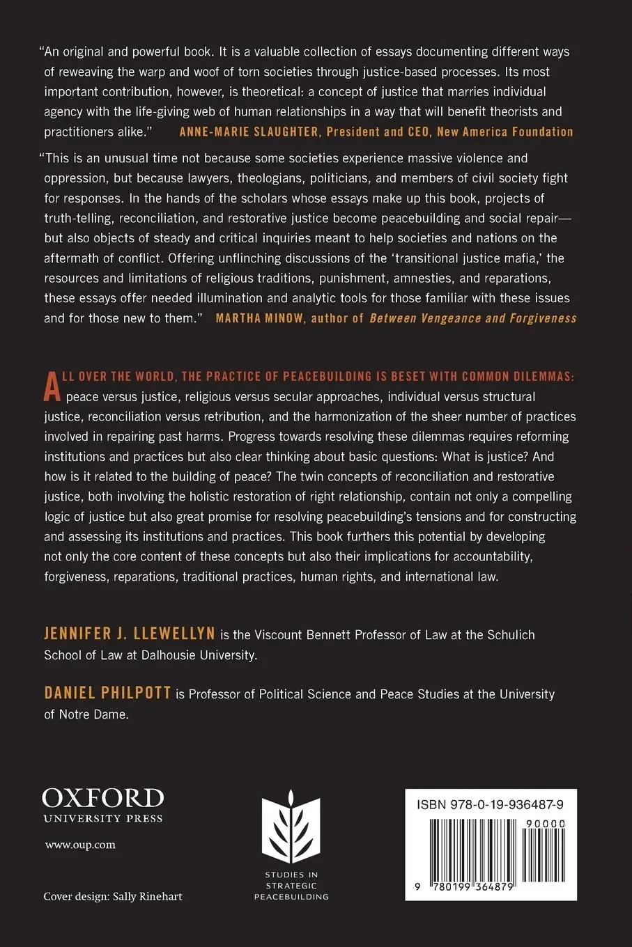 Rückseite: 9780199364879 | Restorative Justice, Reconciliation, and Peacebuilding | Taschenbuch
