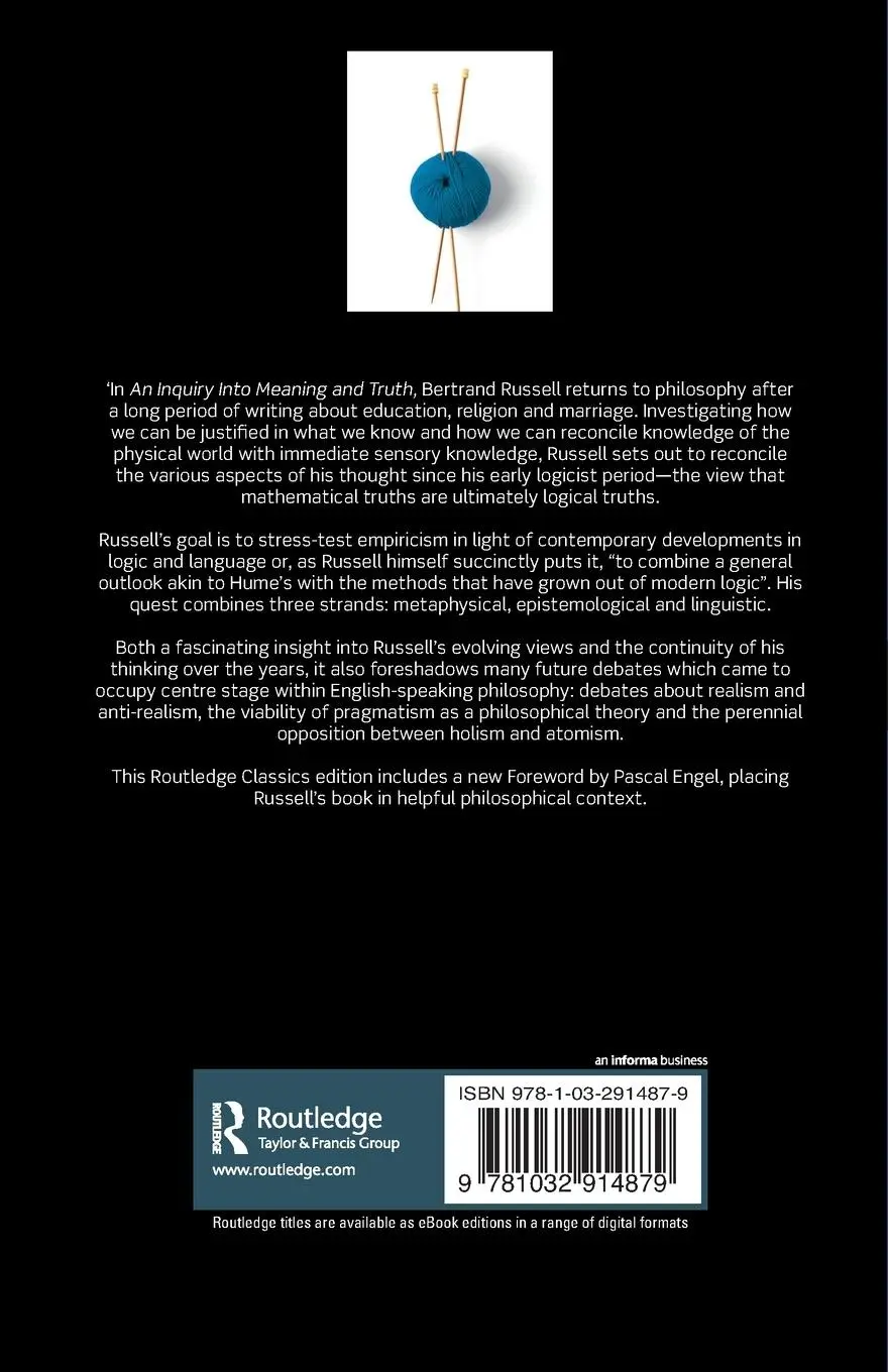 Rückseite: 9781032914879 | An Inquiry Into Meaning and Truth | Bertrand Russell | Taschenbuch