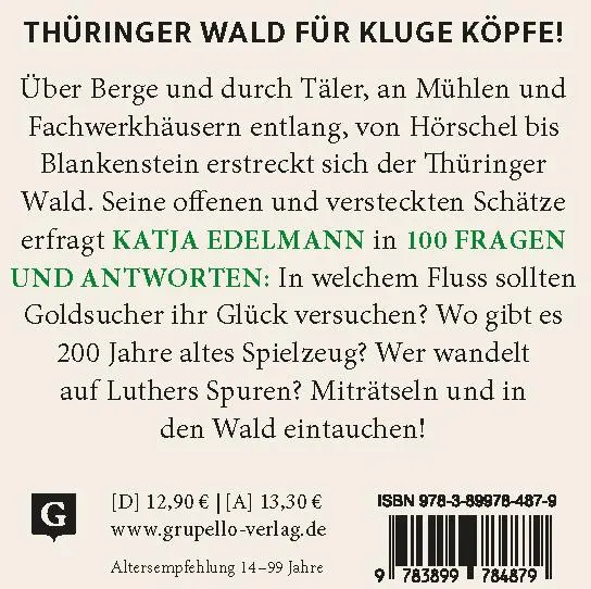 Rückseite: 9783899784879 | Thüringer Wald-Quiz | 100 Fragen und Antworten | Katja Edelmann | Buch