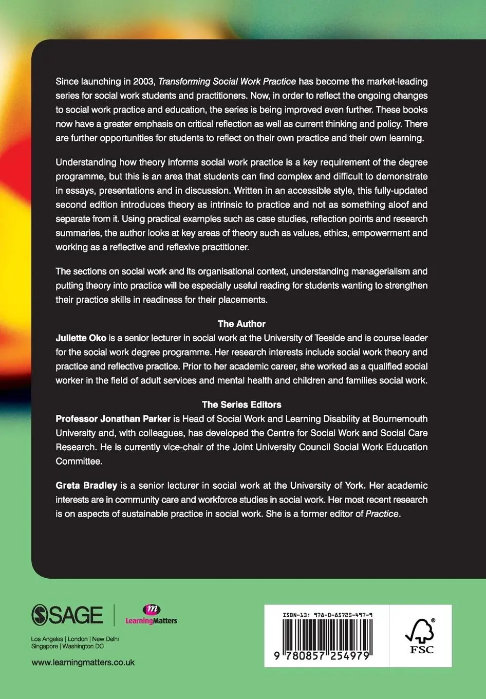 Rückseite: 9780857254979 | Understanding and Using Theory in Social Work | Juliette Oko | Buch