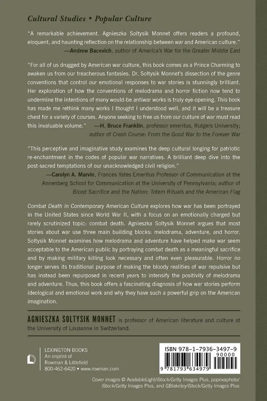 Rückseite: 9781793634979 | Combat Death in Contemporary American Culture | Monnet | Taschenbuch