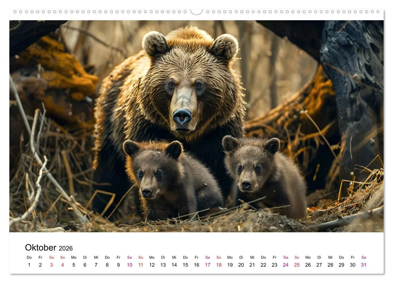 Bild: 9783457374979 | Bären - gefährlich nett (Wandkalender 2026 DIN A2 quer), CALVENDO...