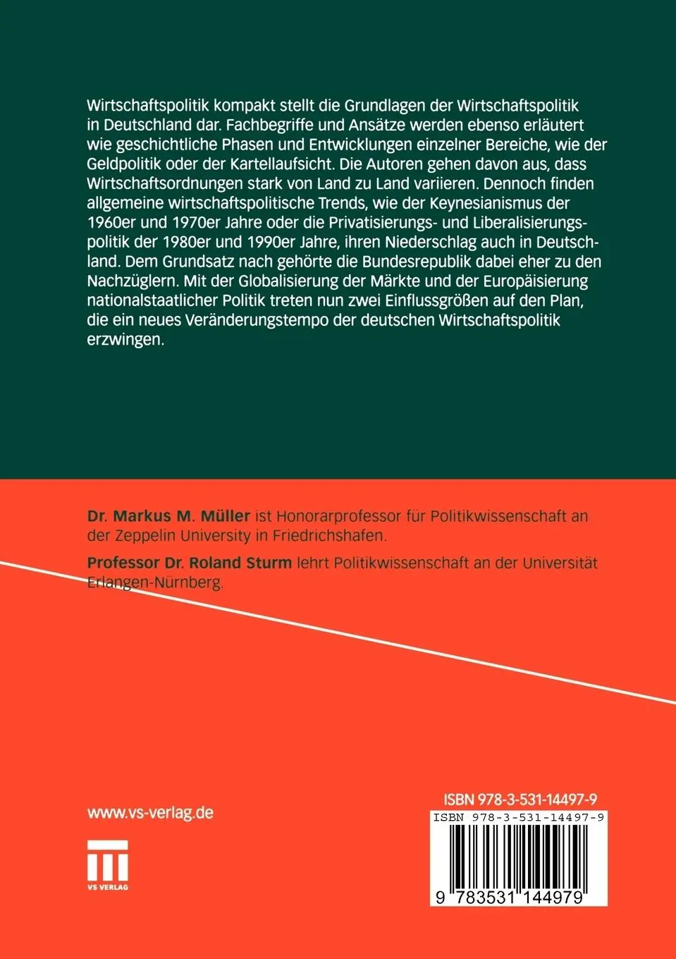 Rückseite: 9783531144979 | Wirtschaftspolitik kompakt | Markus M. Müller (u. a.) | Taschenbuch