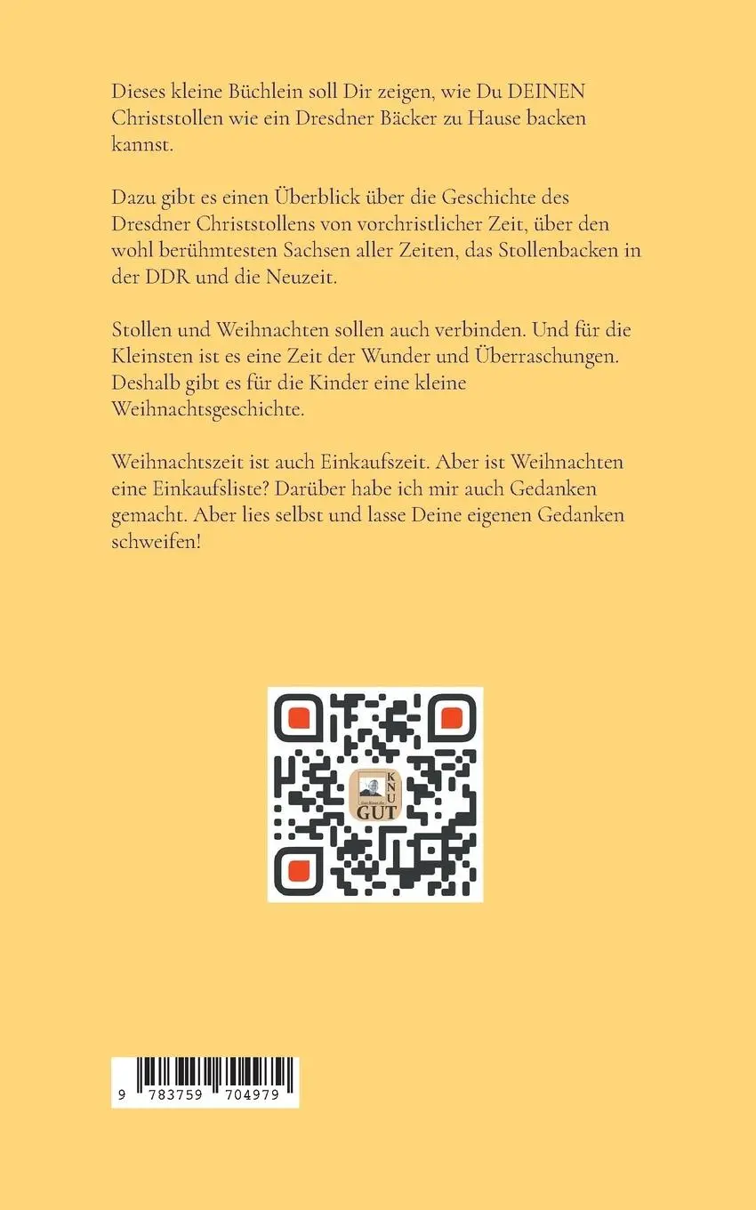 Rückseite: 9783759704979 | Knut's Dresdner Stollenbuch | Knut Richter | Taschenbuch | 86 S.