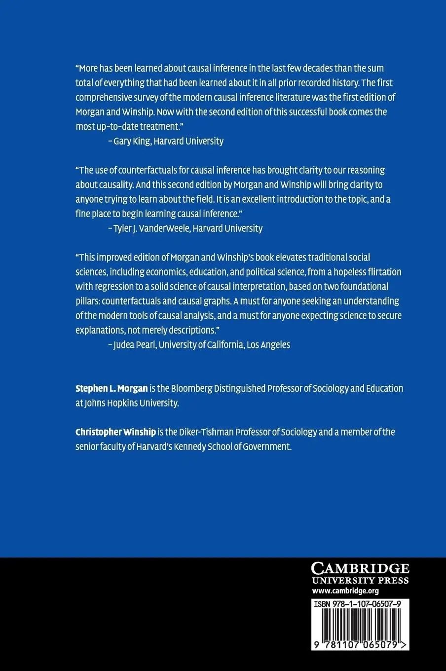 Rückseite: 9781107065079 | Counterfactuals and Causal Inference | Stephen L. Morgan (u. a.)
