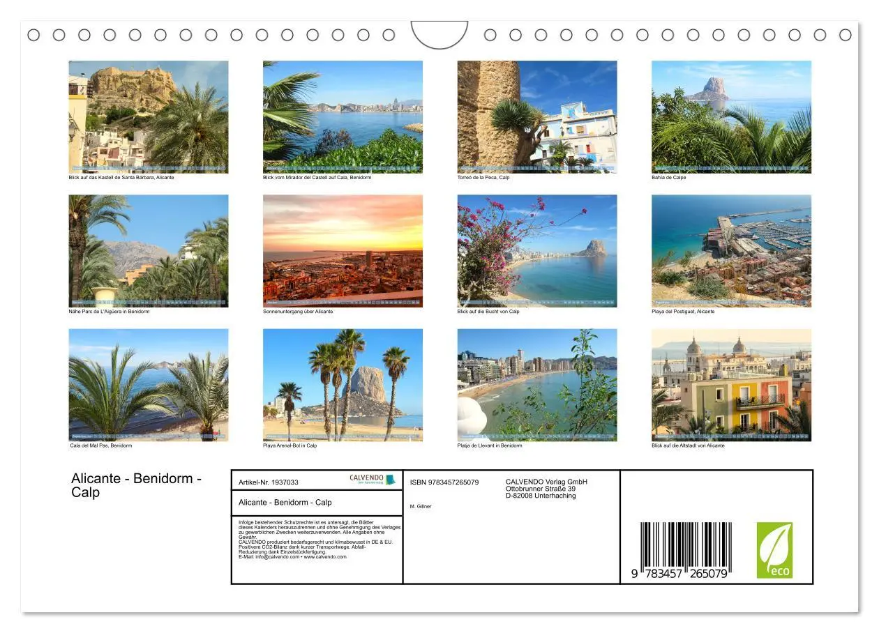 Bild: 9783457265079 | Alicante - Benidorm - Calp (Wandkalender 2026 DIN A4 quer),...