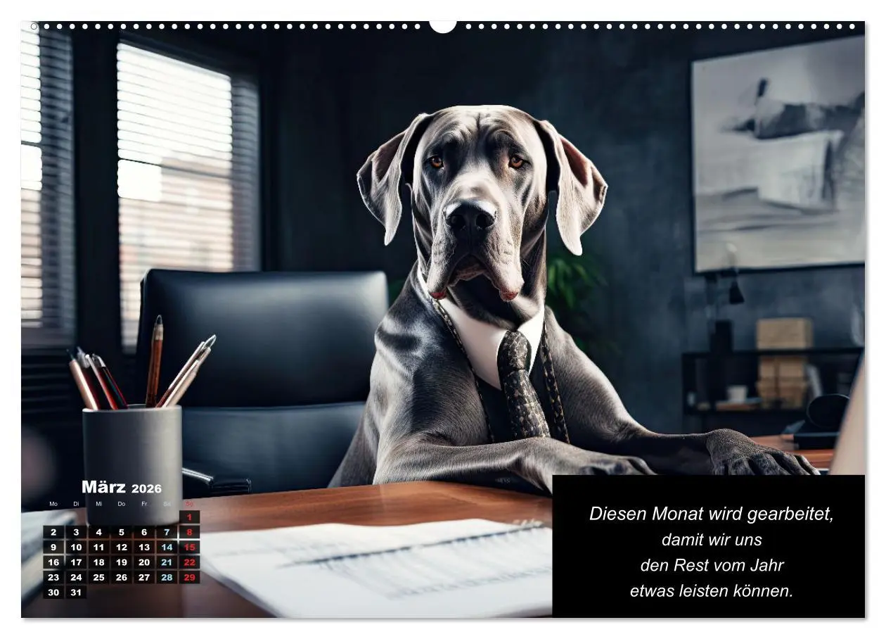 Bild: 9783457405079 | Der humoristische Dogge Kalender (hochwertiger Premium Wandkalender...