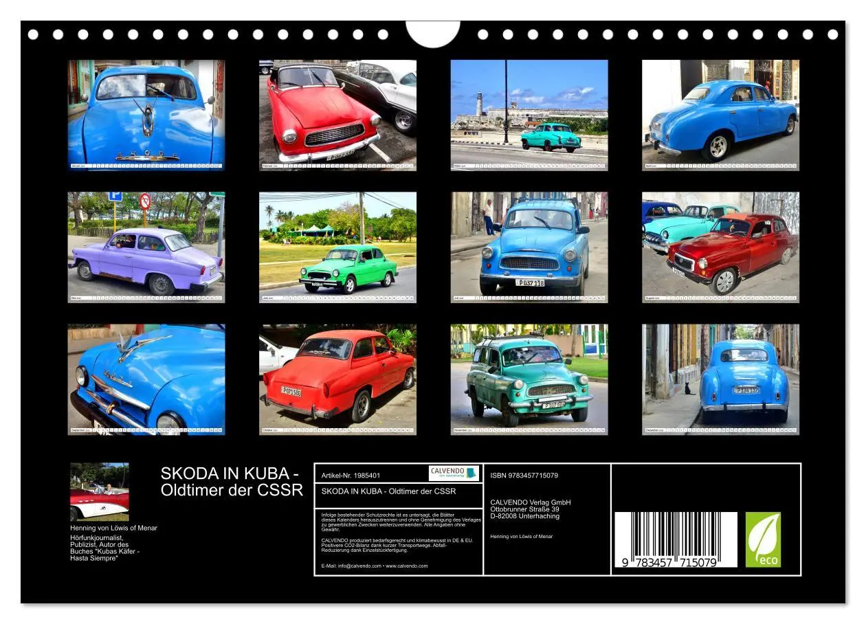 Bild: 9783457715079 | SKODA IN KUBA - Oldtimer der CSSR (Wandkalender 2026 DIN A4 quer),...