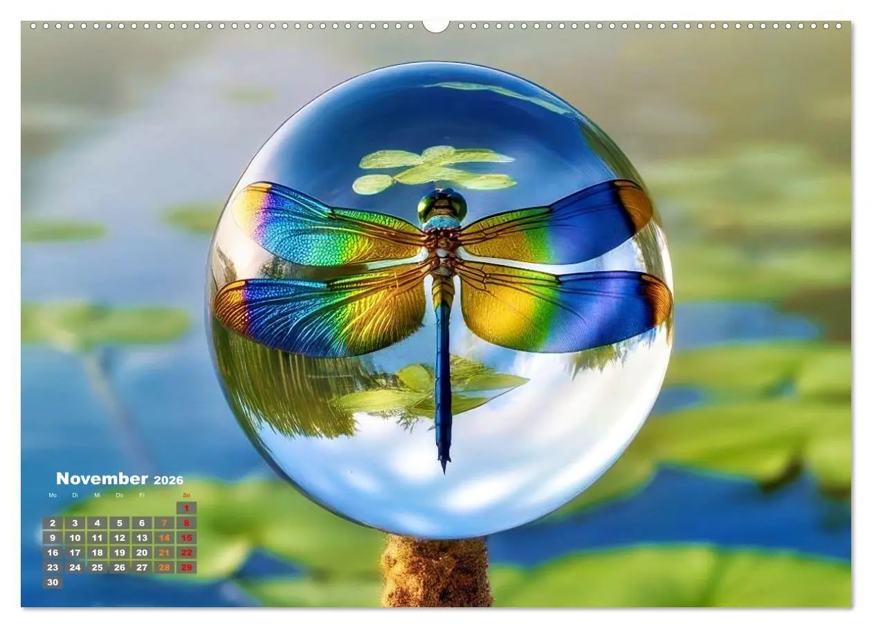 Bild: 9783516665079 | Libellen in einer Glaskugel (hochwertiger Premium Wandkalender 2026...