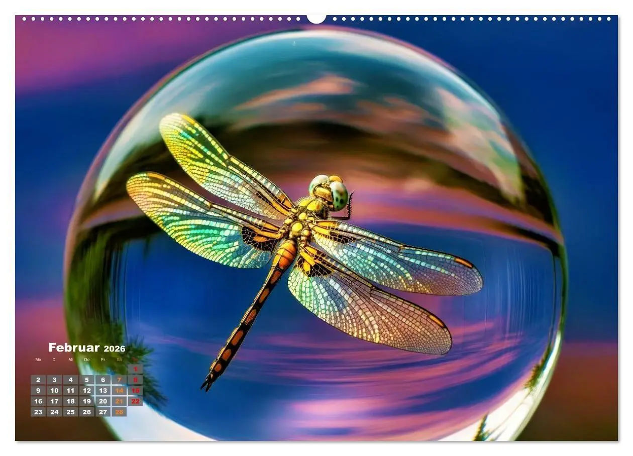 Bild: 9783516665079 | Libellen in einer Glaskugel (hochwertiger Premium Wandkalender 2026...