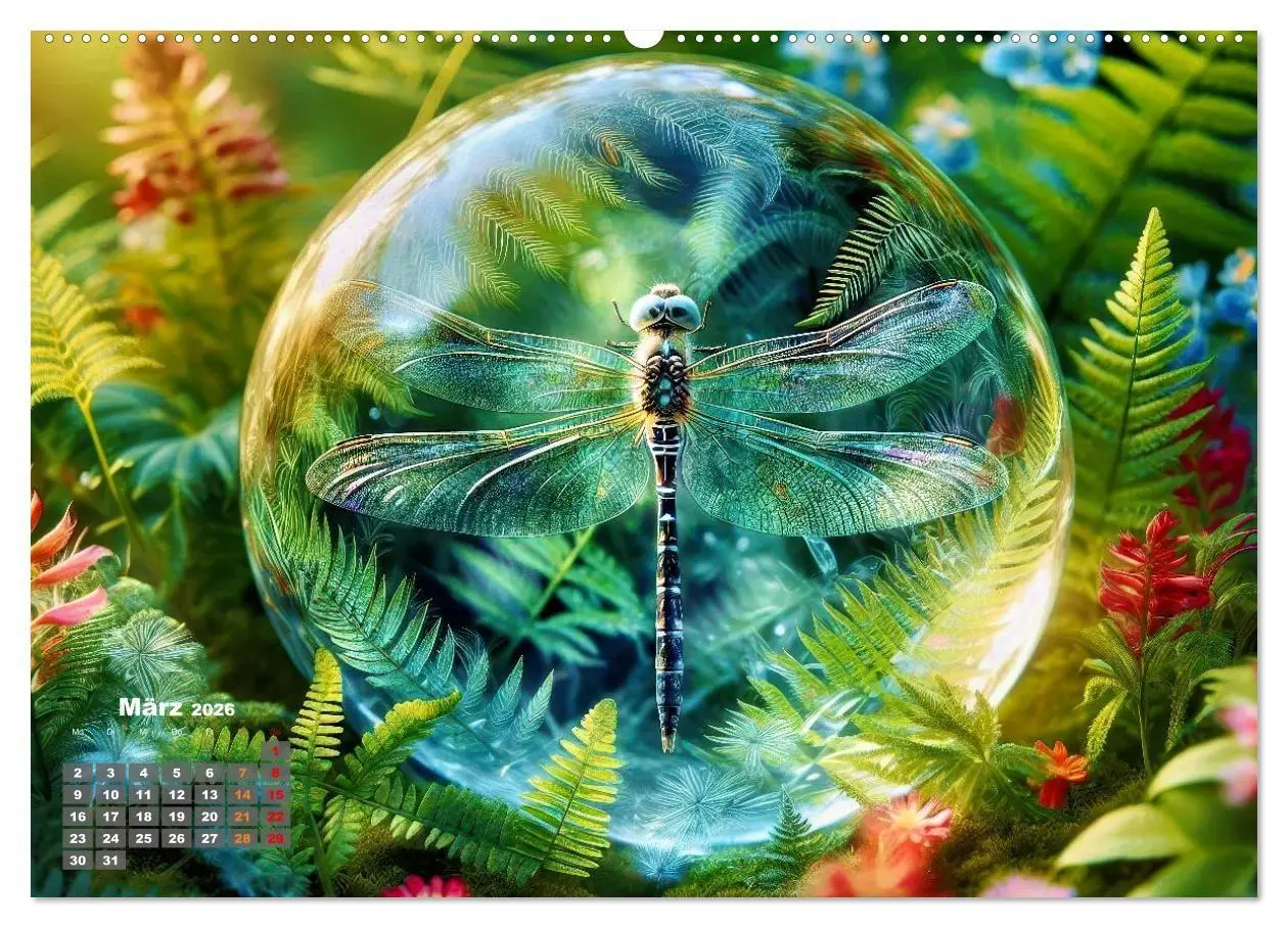 Bild: 9783516665079 | Libellen in einer Glaskugel (hochwertiger Premium Wandkalender 2026...