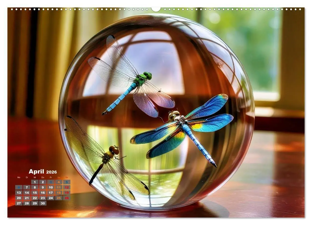 Bild: 9783516665079 | Libellen in einer Glaskugel (hochwertiger Premium Wandkalender 2026...