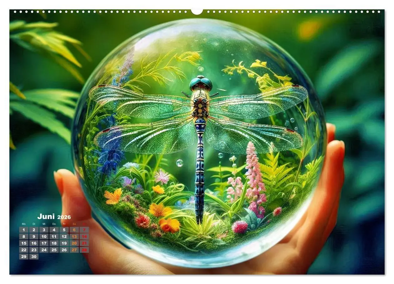 Bild: 9783516665079 | Libellen in einer Glaskugel (hochwertiger Premium Wandkalender 2026...