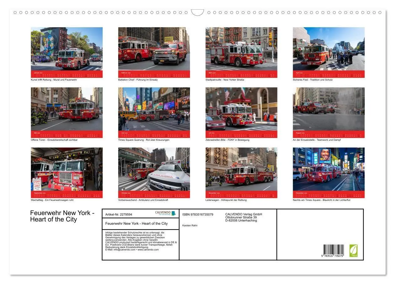 Bild: 9783516735079 | Feuerwehr New York - Heart of the City (Wandkalender 2026 DIN A2...