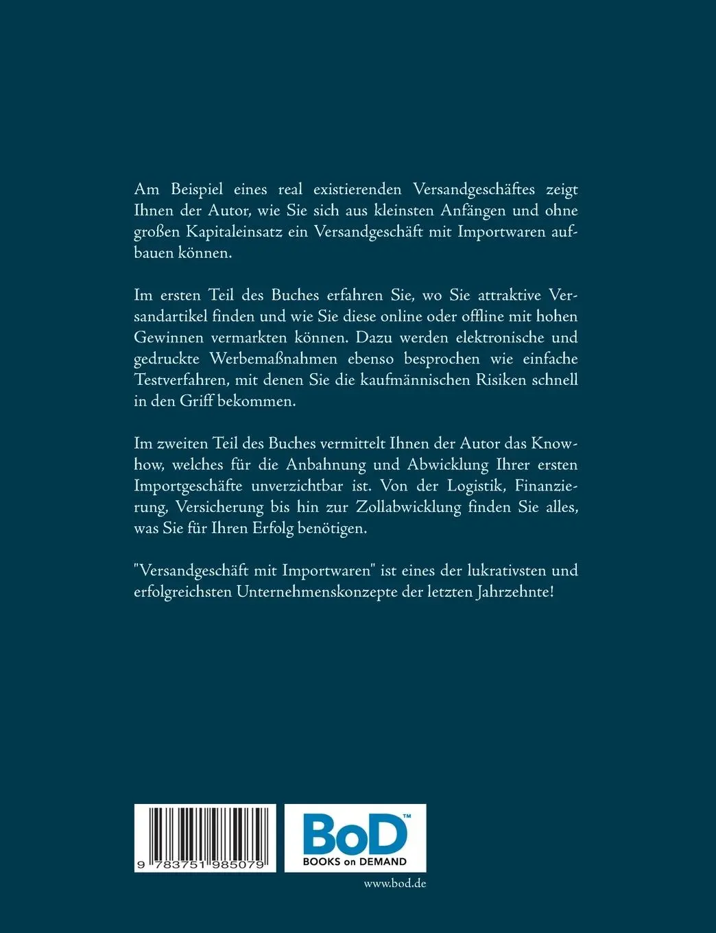 Rückseite: 9783751985079 | Versandgeschäft mit Importwaren | Reinhold Schütt | Taschenbuch | 2020