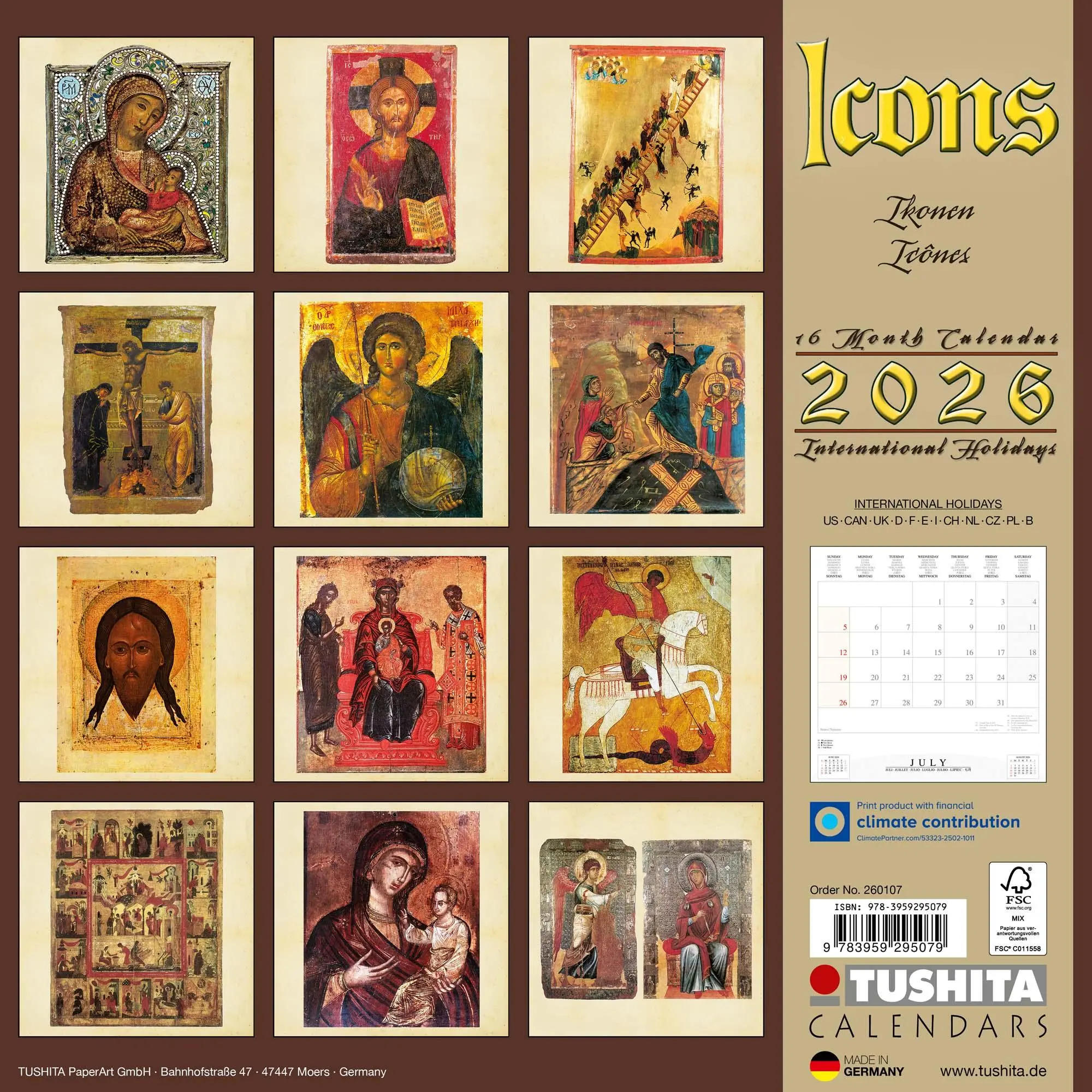 Rückseite: 9783959295079 | Icons 2026 | Kalender 2026 | Kalender | Mindful editions | 28 S.
