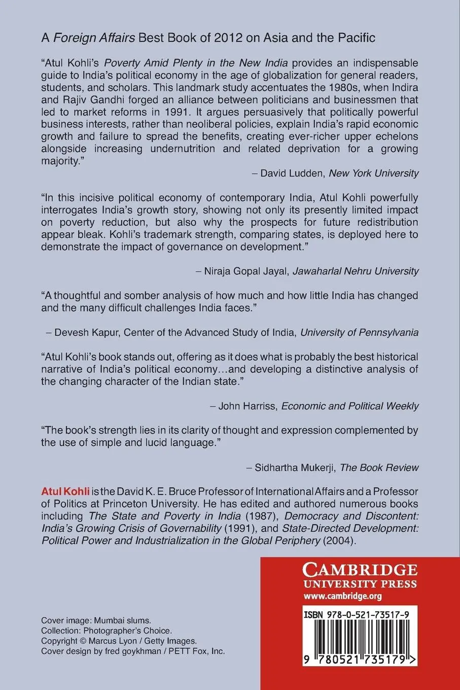 Rückseite: 9780521735179 | Poverty Amid Plenty in the New India | Atul Kohli | Taschenbuch | 2012